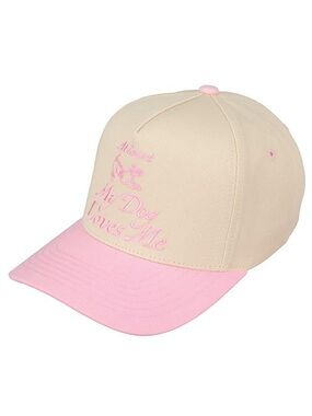 Cream and Pink 'My Dog Loves Me' Cap/ Hat